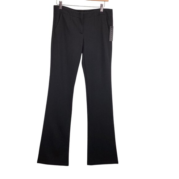 Theory Pants Size 6 Black Briella Craze Flare Trousers Stretch Pockets - Picture 1 of 9
